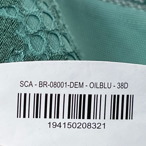 NWT Adore Me Jana Push Up Bra. Oil Blue/Mallard Green. Size 38D - Picture 6 of 8